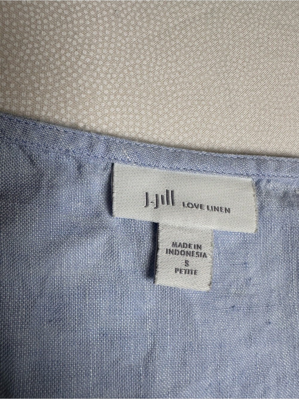 J Jill Love Linen Dress Petite Small Blue Sleeveless Stripe Hem 100% Linen - Picture 5 of 9